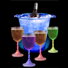 Unbranded Glowing LED Ice Bucket and Wine Glasses Set