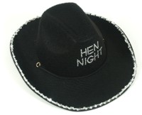 You can round up the whole posse in this black Hen Party cowboy hat. You can put the Bride to be in 