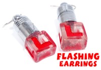 Get the total Hen makeover with these cute learner plate earrings which flash. These novelty earring