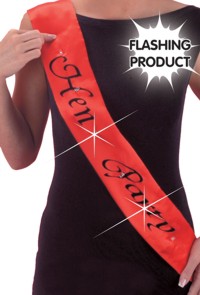 Everyone can feel like Miss World in these fun flashing hen party sashes. The great thing about sash