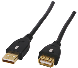 Unbranded HQ - USB 2.0 A Male to USB 2.0 A Female Gold Plated Extension Cable - 1.8 Meter - Ref. HQCC-143HS