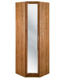 Unbranded Impressions 1 Mirror Door Corner Robe - Dark Maple