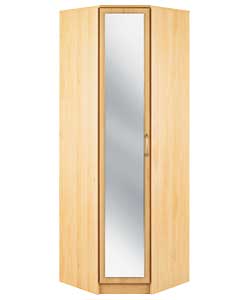 Unbranded Impressions 1 Mirror Door Corner Wardrobe - Beech