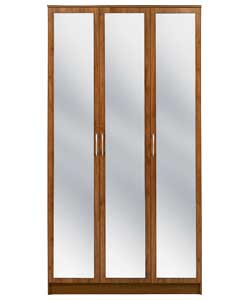 Unbranded Impressions 3 Mirror Door Robe - Dark Maple