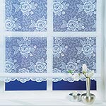 Traditional lace design used to create versatile window dressing - easy to hang and alter to fit