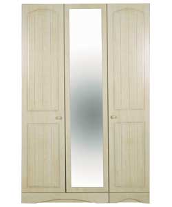 Unbranded Leyton Ready Assembled 3 Door Centre Mirror Robe - Maple