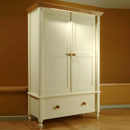 Lilly Painted 1 drawer pine double wardrobe