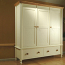 Lilly Painted 2 drawer pine triple wardrobe