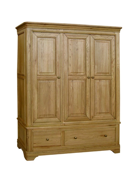 Unbranded Loire Oak Triple Wardrobe with drawers