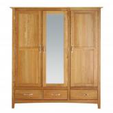 Unbranded Malvern Oak 2 Door and Mirror Wardrobe - Lacquered Oak