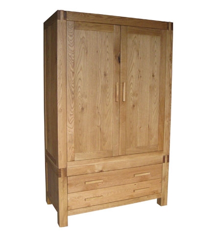 Unbranded Mews Oak Double Wardrobe with 2 Drawer Base