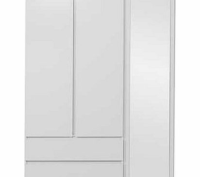 Unbranded New Denver 3 Door 2 Drawer Wardrobe - White