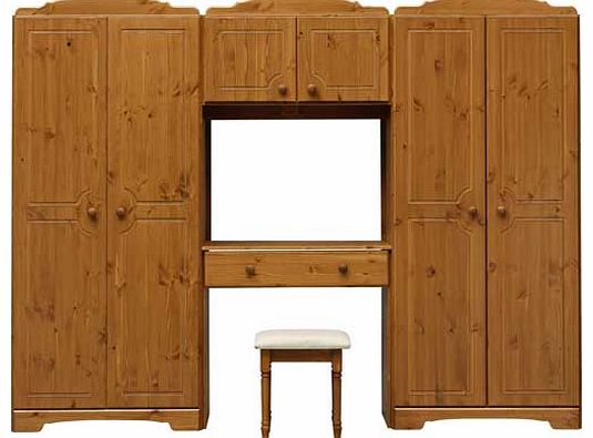 Unbranded Nordic Wardrobe Fitment and Stool - Pine