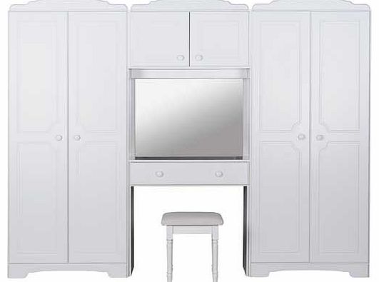 Nordic Wardrobe Fitment and Stool - White