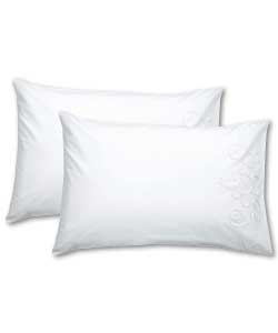 Pair of Cutwork Housewife Pillowcases - White
