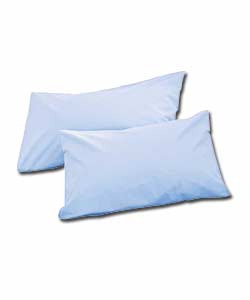 Pair of Easy Care Housewife Pillowcases - Blue