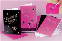 Pink And Black Diamante Card Template Kit