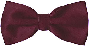 Plain Burgundy Bow Tie