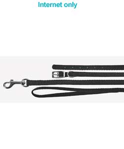 Unbranded Puppy Set Lead and Collar - Black