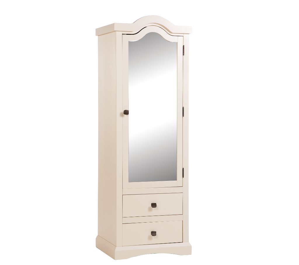 Unbranded room4 Quebec cream 1 door single mirror wardrobe
