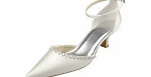 Unbranded Satin Low Heel Closed Toe Pumps Womens Shoes