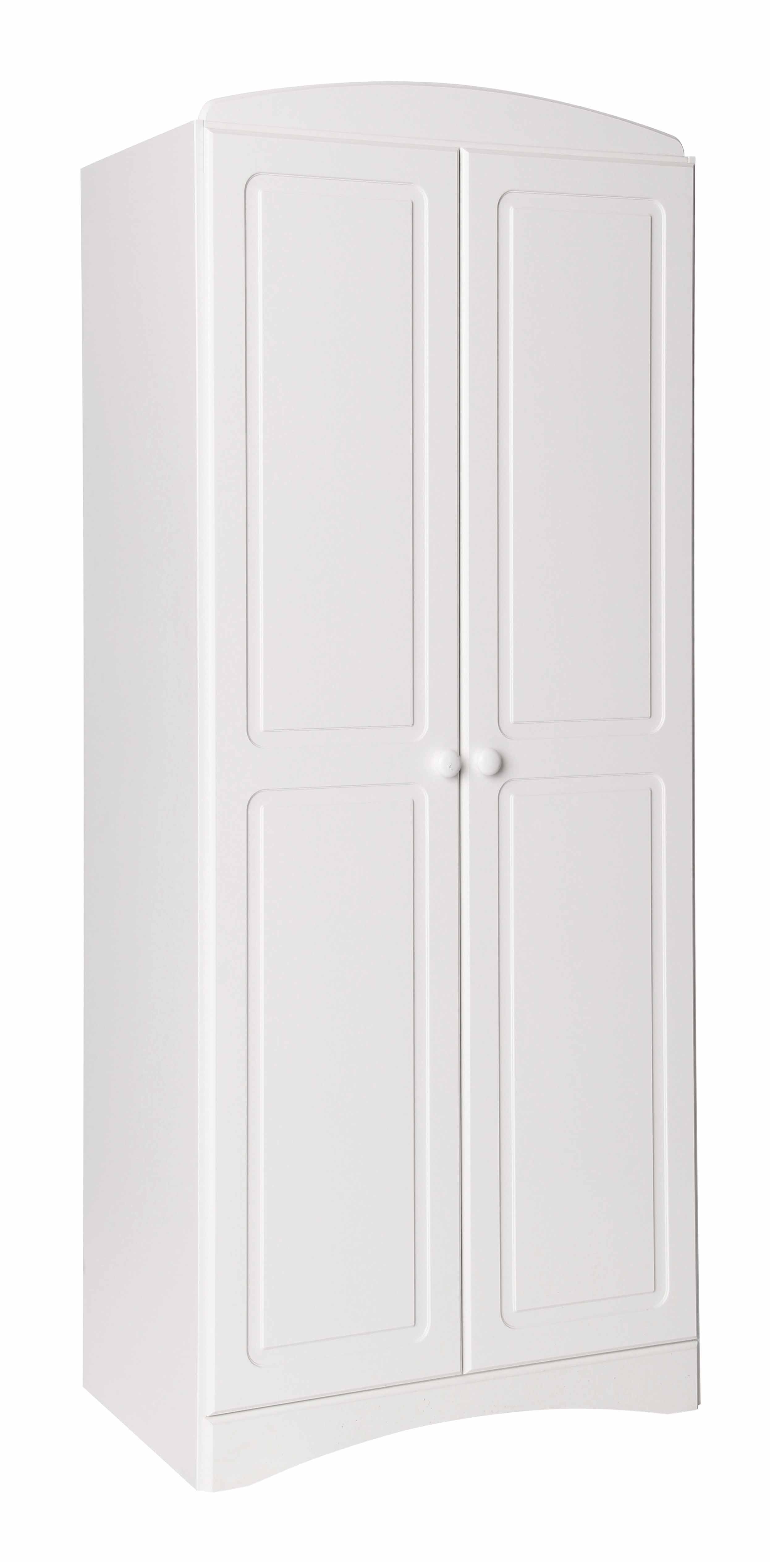 Unbranded Scandi White 2 Door 2 Drawer Combi Wardrobe