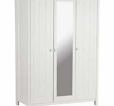 Unbranded Scandinavia 3 Door Mirrored Wardrobe - White