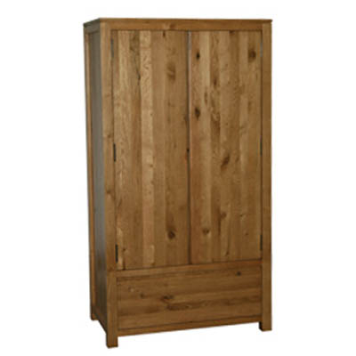 Unbranded SOLID OAK WARDROBE WITH DRAWER SWISS