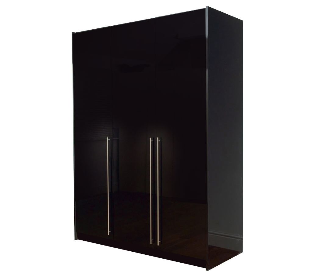 Unbranded space2fit Black Gloss Triple Wardrobe with