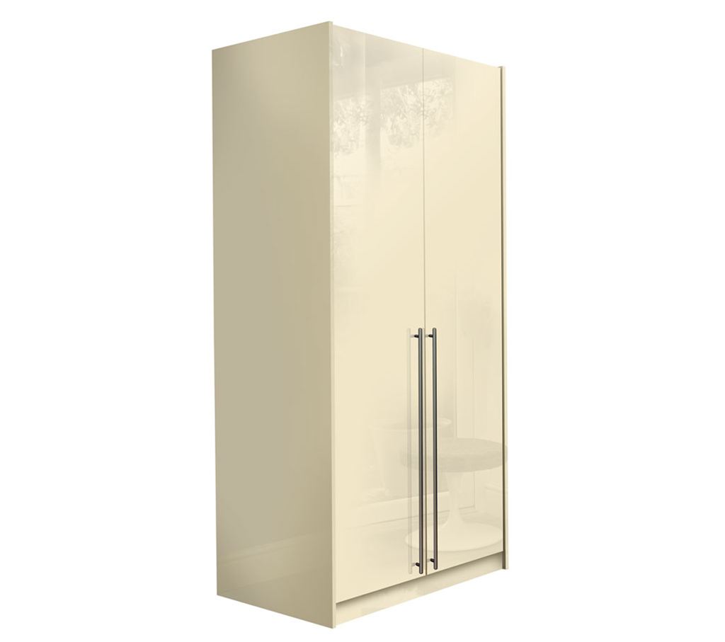 Unbranded space2fit Cream Gloss Double Wardrobe with