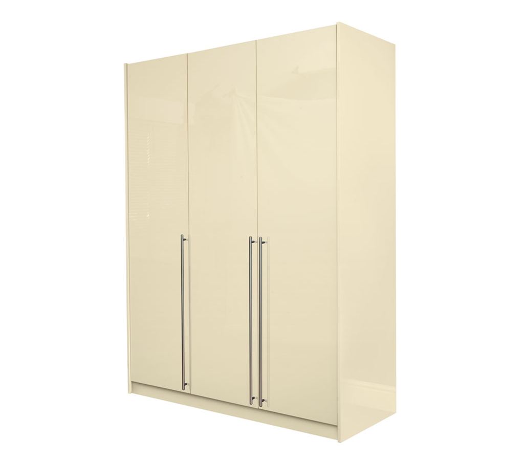 Unbranded space2fit Cream Gloss Triple Wardrobe with