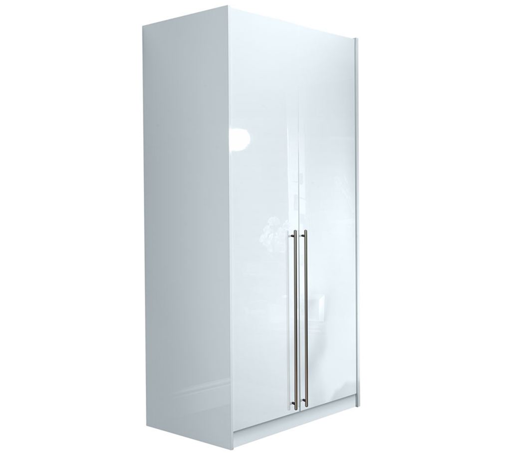 Unbranded space2fit White Gloss Double Wardrobe with
