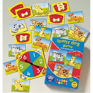 Learn to count with spotty dogs - Spin the spinner and find the dog with the same number of spots