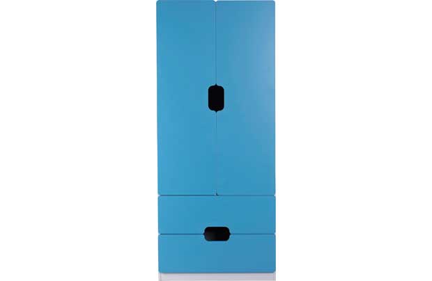 Unbranded Tolga 2 Drawer 2 Door Wardrobe - Blue