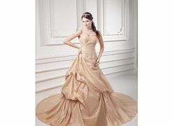Unbranded Tulle Strapless Beading Lace Pick-up Princess