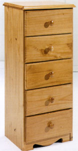 Verona 5 drawer narrow chest