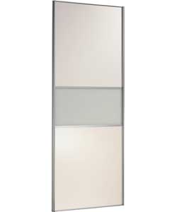 Unbranded White and Glass Fineline Sliding Wardrobe Door -