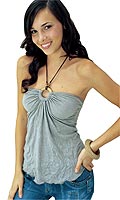 Womens Crushed Jersey Halter Top