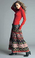 Womens Printed Cord Skirt