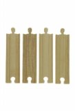 Wooden Train Railway System - Spare Medium Straight Track x 4 (Compatible with leading wooden rail s