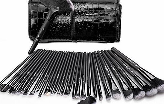 USpicy Make Up Brushes, USpicy Makeup Brushes Cosmetics Professional Essential 32-Piece Make Up Brush Set Kits with Travel Pouch