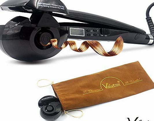 Valuetom Hair Curler, LCD Pro Salon Automatic Hair Curling Curler Ceramic Roller Wave Machine Styler (Elegant Black)