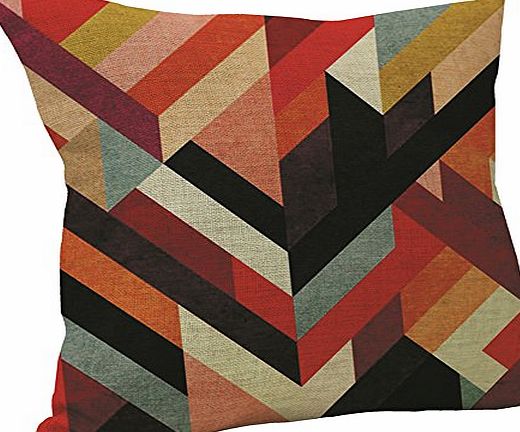 Vanki abstract style Cotton Linen Square Decorative Throw Pillow Case Cushion Cover 18 x 18 inches ,colorful irregular figure pattern