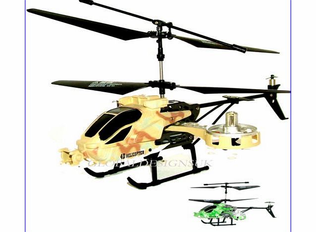 Variousdesigns Volitation Infrared 4CH 3.7V RC Helicopter with Battery Avatar Gyro LED Lights Alloy Army