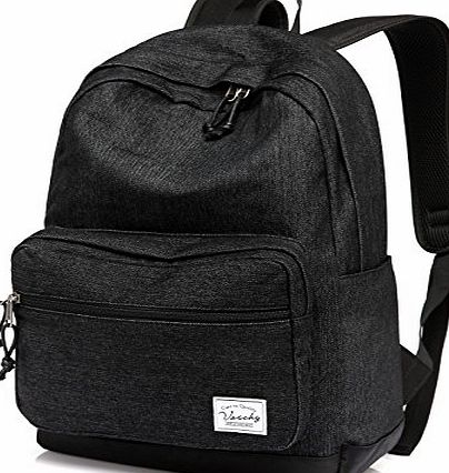 VASCHY  Unisex Denim School Rucksack 15Inch Laptop Travel Backpack with Water Resistant Cover