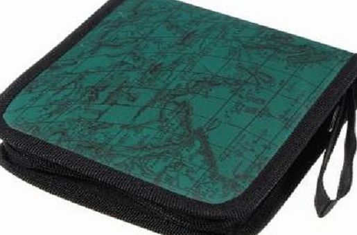 Veewon 40 disc CD Cases Wallet DVD Holder World Global Map Fashion DJ Storage Case Disc Organizer Wallet Bag Album (Green)