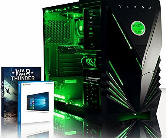 Vibox  Enemy 16 Gaming PC - 3.9GHz Intel i5 Quad Core CPU, GT 710 GPU, Budget, Desktop Computer with Game Bundle, Windows 10 OS, Green Internal Lighting and Lifetime Warranty* (3.3GHz (3.9GHz Turbo) Su
