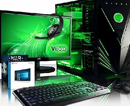 Vibox  Lynx Package 45 Gaming PC - 4.0GHz Intel i7 Quad Core CPU, GTX 1060 GPU, VR Ready, Desktop Computer with Game Bundle, 22`` Monitor, Headset, Gaming Keyboard amp; Mouse, Windows 10 OS, Green Inte
