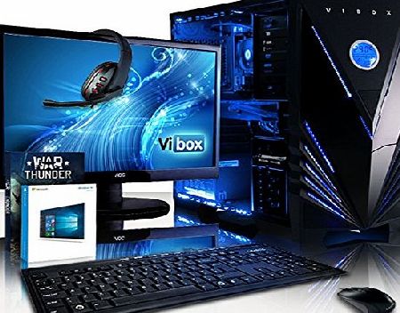 Vibox  Nemesis Package 9 Gaming PC - 4.0GHz Intel i7 Quad Core CPU, GTX 1060 GPU, VR Ready, Desktop Computer with Game Bundle, 22`` Monitor, Headset, Keyboard amp; Mouse, Windows 10 OS, Blue Internal L