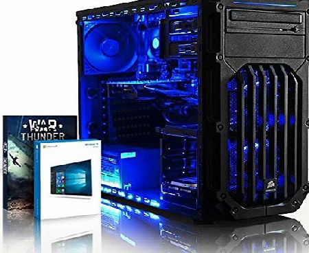 Vibox  Trax 24 Gaming PC - 4.0GHz Intel i7 Quad Core CPU, GTX 1050 GPU, Advanced, Desktop Computer with Game Bundle, Windows 10 OS, Blue Internal Lighting and Lifetime Warranty* (3.4GHz (4.0GHz Turbo) 